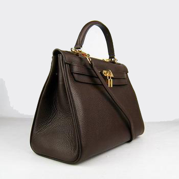 HKL32ODCG004 Hermes Kelly 32CM caffﾨﾨ scuro (oro)